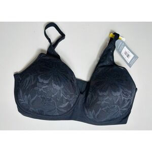 Bali Breathe‎ Modal Comfort Wireless Lace T-Shirt Bra Smoothing Black Size M NWT